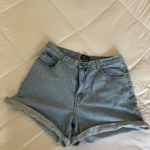 High rise mom jean shorts